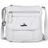 Angel Kiss Angelkiss Small - Borsa a tracolla da donna in pelle, con tracolla regolabile, bianco