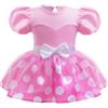 Lito Angels Vestito Costume da Principessa Topo Cartone Body Tutina con Fascia per Bimba Taglia 3-6 mesi