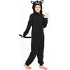 Sincere Party Costume da gatto in pile di gatto nero per bambini unisex L(8-10)