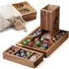 Tapeera DND Gifts - Torre magnetica per dadi in legno con vassoio, accessorio Dungeons and Dragons, portatile, per giochi di ruolo da tavolo