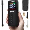 QCHMM Pompa Per Bicicletta Elettrica 150PSI, Mini Pompa Aria per Bicicletta con Valvola Presta e Schrader, Portatile Pompa di Bici, Moto