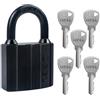 YANKUIRUI Lucchetto resistente con 5 chiavi, per contenitori per capannoni, magazzini, garage, persiane, unità di stoccaggio, capannoni, garage, recinzioni (50 mm)