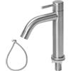 Minnhua Rubinetto Solo Acqua Fredda Acciaio Inossidabile, Rubinetto per Acqua Fredda con Tubo Flessibile, Miscelatore Lavabo Bagno, Rubinetto Bagno Lavabo per Bagno, Toilette, Cucina (Uscita Curva)