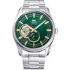 Orient Contemporary Small Seconds Semi Skeleton - Orologio Da Uomo Automatico a Carica Manuale Casual Bracciale e Cassa In Acciaio Metallizzato Quadrante Verde - RA-AR0008E30B RA-AR0008E