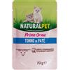 NaturalPet Cat Kitten Prime Orme Patè 70 gr - Tonno - Confezione da 6 pezzi - 1° ORDINE? scegli lo sconto BZR5 / BZR20 + 200 punti fedeltà