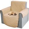 Comart - Copripoltrona Majestic - Copri Poltrona con Braccioli - Telo Trapuntato - Reversibile - Antigraffio - per Cani e Gatti - Lavabile in Lavatrice - Antiscivolo - Beige - Poltrona 1 Posto