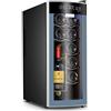 UsmAsk Cantinetta termoelettrica per vino rosso e bianco da 12 bottiglie, funzionamento silenzioso Cantina frigo termoelettrica per vino da appoggio - Display digitale della temperatura con pannello a sfior