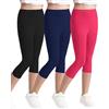 Domee Leggings 3/4 Pinocchietti Pantaloni Corti Cotone Estivi Bambina 3 Pack, Nero Marino Rosa 10-11 Anni (Taglia del Produttore: 150)