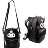 PQKL-party Kuromi Zaino Kawaii Kuromi pelle PU Accessorio per borse plastica My Melody, Sanrio per ragazze con piccola borsa carina Kitty Nero