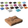EXKLUSIV HEIMTEXTIL set di asciugamani in tessuto termico con fiocco e cuscino per sedia da giardino o sdraio, 100% cotone, sabbia, Seiftuch 4er Set 30 x 30 cm