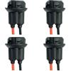 L & P Car Design Set di 4 W5W T10 194 W3W - Supporto per portalampada in gomma, connettore T10 W5W WY5W Adattatore per presa faro luci lampeggianti parcheggio illuminazione targa 3-5 Watt L&P B585-2-4