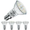 EACLL Lampadine LED E14 4.9W Equivalente a A15 Alogena 75W, Pacco da 4, 585lm 4000K Bianco Naturale, Faretti AC 230V senza Sfarfallio, Angolo a Fascio 120° Spot, Non Dimmerabile Lampade Riflettore