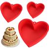 Wondora 3 Pezzi Stampo Silicone Cuore, Tortiere a Forma di Cuore Teglia, Mini Tortiere a Forma di Cuore Teglia, Materiale Sicuro, Vari Modelli, per Torte 3-D, Lasagne, Budino, Dessert (Rosso)