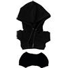 niannyyhouse Vestiti per bambola di peluche, 20 cm, elastico in tinta unita, abbigliamento sportivo, con cappuccio, pantaloni e morbido, accessori per vestire (nero, 10 cm)