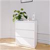 Home Collective Cassettiera bianca con tre cassetti, camera da letto, corridoio, comodino, armadio, credenza, alta, larghezza 60 cm, altezza 77 cm
