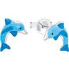 amor Orecchini in Argento 925 per bambine, 1 cm, Argento, delfino, in confezione regalo