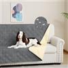 DUJUIKE Copridivano impermeabile, Coperta 100% impermeabile per cani, telo impermeabile divano, Copriletto impermeabile per cani,gatti, fondo antiscivolo (Grigio, 132-208cm(1 Pack))