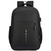 Sxett Zaino da lavoro a prova di schizzi per lavoro, viaggi, università, tempo libero, viaggio, con porta USB, strisce riflettenti, Nero
