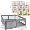 MS - MS Parco giochi XXL 180×200 con Alfombra Fancy 8901 Giraffa con doppio design