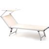 Salmar Lettino Prendisole da Giardino Mare Spiaggia in Alluminio Professionale Alluminio con Parasole Freak Bianco - T0604-08