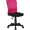 BAKAJI Sedia Scrivania Ufficio Cameretta Girevole in Tessuto Rete Altezza Regolabile con Ruote (Nero Fuxia)