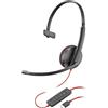 Poly Blackwire 3210 - Blackwire 3200 Series - Cuffie - On-Ear - cablate - Cancellazione attiva del rumore - USB-C - Nero - Certificate per Skype per aziende,