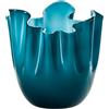VENINI SPA VASO FAZZOLETTO OPALINO 700 BLU ORIZZONTE, M - 700.02, h 24 x 20 cm