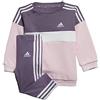 adidas Unisex - Bimbi 0-24 Tiberio 3-Stripes Colorblock Leggings Set Kids, Shadow Violet/White/Clear Pink, 9-12 Months