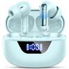 Motost Cuffie Bluetooth, Auricolari Bluetooth 5.3 Cuffie Wireless Bluetooth con 4 ENC Mic, Cuffiette In Ear Bassi Sound, 48 Ore Riproduzione Auricolari Senza Fili IP7 Impermeabili USB-C LED Display Verde