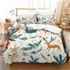 ICFGHJQRS Reindeer Snowflakes Set Di Biancheria Da Letto, Ultra-fine Fibra Morbida Cuscino Set, Facile Da Curare, Cerniera Nascosta Giù Copripiumino Christmas Confortevole E Morbido King（220x240cm）