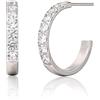 limerencia G23 Orecchini a Cerchio Anallergici Senza Nichel,Huggie Hoop Orecchini in Titanio,Orecchini Argento con Zirconia Cubica per Donna Uomo Bambina (20mm open hoop silver)