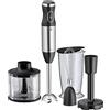 WMF Kult X - Set di 5 frullatori a immersione, frusta, tritatutto, 600 Watt, bacchetta magica con contenitore da 700 ml, in acciaio inox opaco