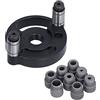 ciciglow Localizzatore di Perforatori per la Lavorazione del Legno, Boccole per Trapano a 8 Fori da 3/4/5/6/7/8/9/10 Mm, Posizionatore di Perforazione per Carpenteria con Tasselli Rotondi in Lega di Alluminio
