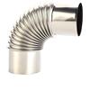 Vilgftyiet Tubo a gomito in acciaio inox, diametro 60 mm/70 mm/80 mm, curva a 90 gradi per stufe a legna e camini, per stufe a legna da campeggio all'aperto (80 mm)