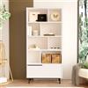 LBSIGN Libreria Moderna Con Vani A Giorno Ed Anta Frontale 84x30x175 Ocean Bianca