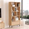 LBSIGN Libreria Moderna Con Vani A Giorno Ed Anta Frontale 84x30x175 Ocean Legno