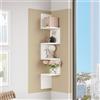 LBSIGN Mensola Angolare Libreria A Parete Sospesa 22x22x117 Bianco Kos