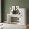 LBSIGN Scrivania Libreria Con Ripiani Laterali 152x40x120H Bianca Laura
