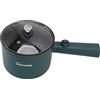 Pssopp Pentola elettrica per noodle da 1,8 litri Pentola elettrica con coperchio Multicooker con coperchio Fornello elettrico a manico lungo per dormitorio da viaggio Spatola e a riscaldamento rapido