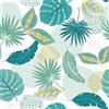 Douceur d'Intérieur, Tovaglia rotonda (Ø 160 cm) Plantania Blu, PVC Textilia