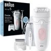 Braun Silk-épil 5 5-230, Epilatore Elettrico Donna, Per Una Epilazione Semplice, Bianco/Rosa