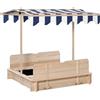 VivaGarden Sabbiera per Bambini in Legno con Tettuccio 106x106x121cm 29343 VivaGarden