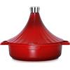 INTIGNIS NTIGNIS Marmite à tajine marocaine | Passa quattro | Grande coda di 28 cm | Induzione, gas, électrique, céramique | Revêtement anti-adhésif sans produits chimiques Greblon (Rosso)