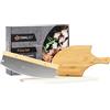Mahlzeit Set pizza 3 pezzi | 40 x 30 cm | Pietra per pizza con paletta e coltello per pizza | Pietra per pizza per forno e grill | Set di accessori per pizza, Set di pietra per pizza, Pietra per pizza