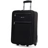 ITACA - Valigia 55x40x20 Trolley Bagaglio a Mano. Valigie e Trolley per i Tuoi Viaggi in Cabina. Trolley Bagaglio a Mano. Materiale EVA Polyester Resistente e Super Leggero, Nero