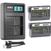 ayex - Set di 2 batterie EN-EL15 + caricatore USB doppio per Nikon 1 V1, D7000, D7100, D7200, D8000, D600, D610, D800, D800E, D850