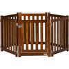 AllMyPets Recinto per Cani di Piccola Taglia a 6 Pannelli Design Pieghevole e Salvaspazio Marrone
