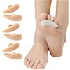 CAREOR - 6 cuscinetti in gel per dita a martello, correttore e raddrizzatore per dita dei piedi arricciate, curve, a griffe e a maglio, supporto in gel destro e sinistro, colore beige