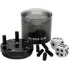 BestSaller 3013 Super SIX Gioco di dadi in plastica ABS, anche per il viaggio, 36 bastoncini e 2 cubi, nero