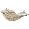 BB Sport Amaca Doppia Barre 240x150 cm Carrico Massimo 300 kg 2 Persone 2 Cuscini Giardino Patio Terrazzo, Colore:Spiaggia